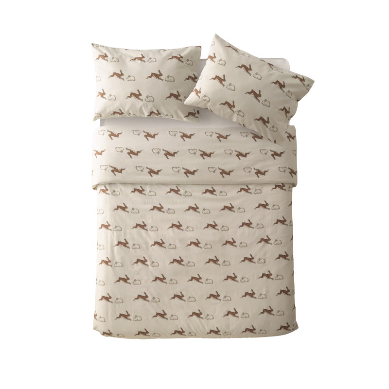 Emily Bond Rabbit & Hares Brushed Cotton Duvet Cover Set Wayfair.co.uk